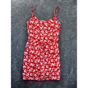 Anthropologie Porridge Orange Novelty Swan Dress Drawstring Waist Size XS‎
